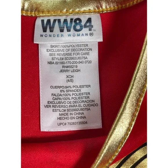 Wonder Woman Girls Tulle Cosplay Tutu Dress Halloween Costume Sz. XCH/4-5 - Picture 4 of 6